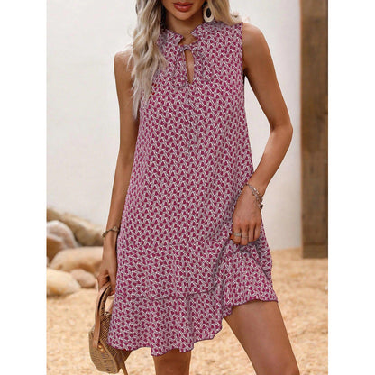 ⏳ Limited-Time 50% OFF ⏰ Women's Geometric Print Bow Dress – Modern Art-Inspired Print, Feminine Bow Detail & Flattering Silhouette 💃✨