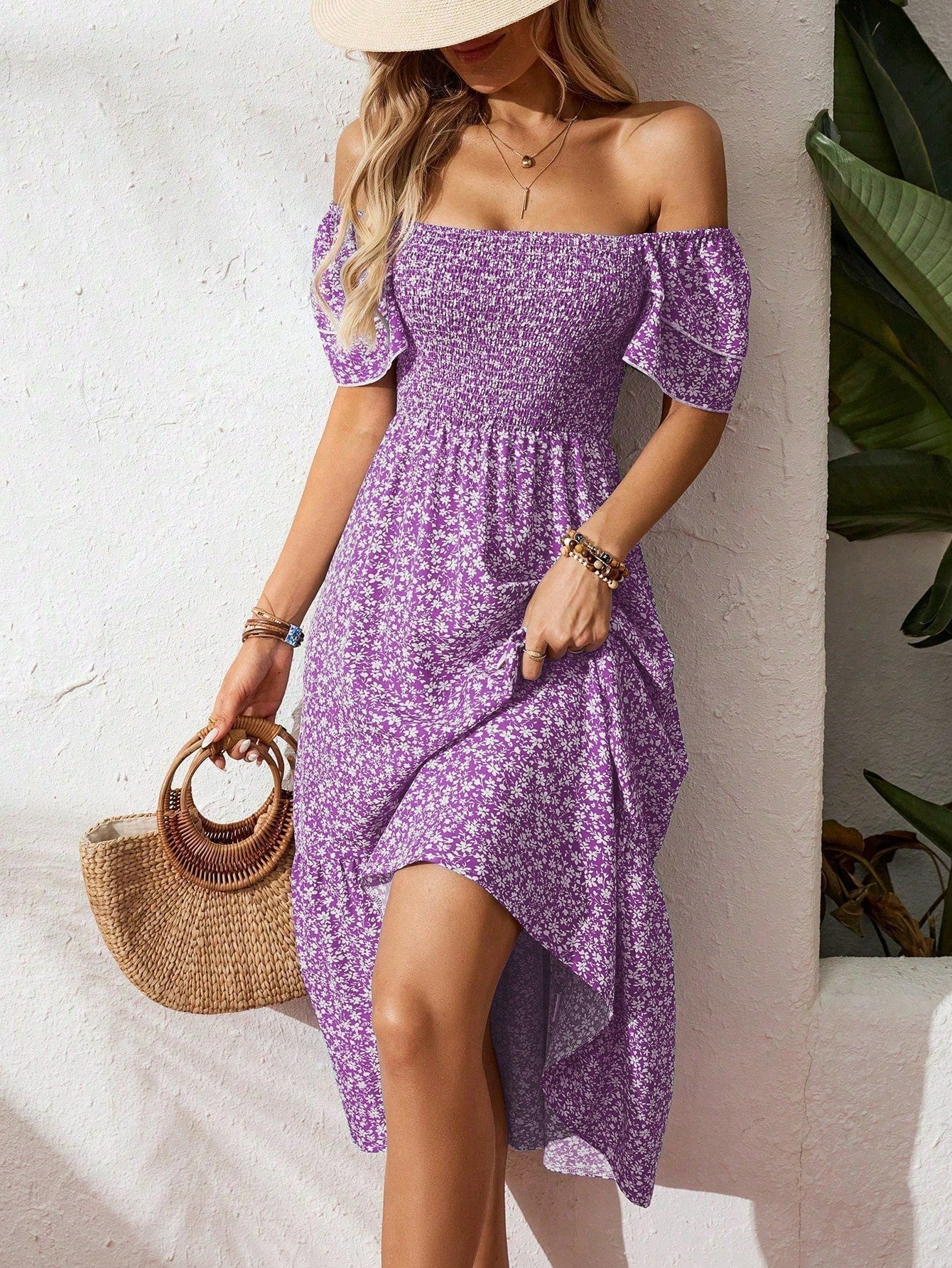 🌈2026 Summer Hot Sale 50% OFF!✨Square Neck Floral Midi Dress🌸