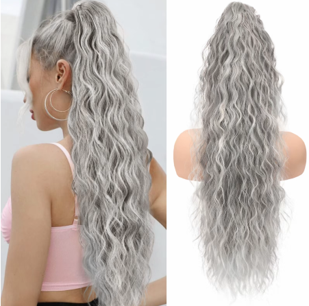 🌸LAST DAY PROMOTION - 50%OFF🌸Curly Wavy Frizzy Hair Extension with Ponytail