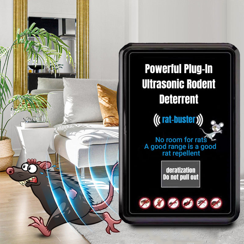 🐭 BUY 1 GET 1 FREE! 🔌 Ultrasonic Rodent Deterrent - Drives Away Mice/Rats with High-Frequency Sound, Safe for Pets/Kids, Covers 1200 sq ft 🏠✨