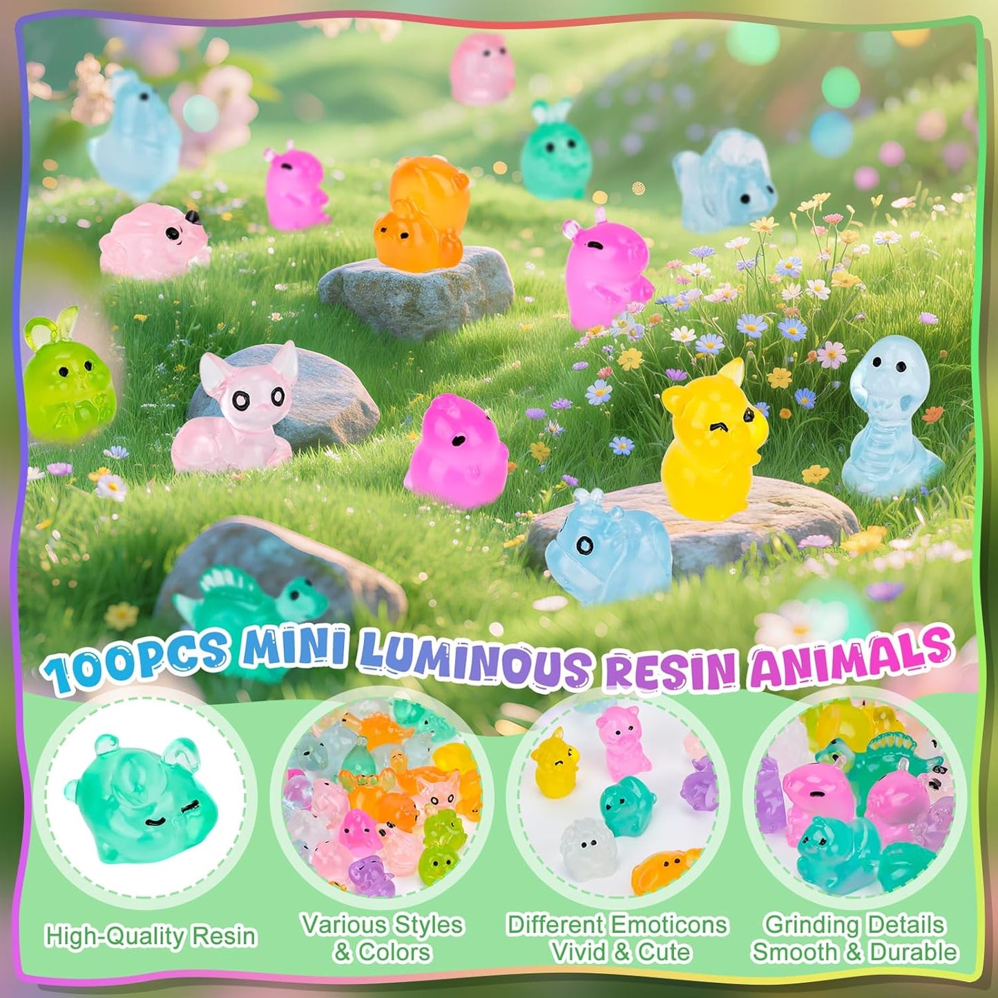 🔥Hot Sale 60% Off 🐼Mini Glow in The Dark Animal Resin Models 🐼