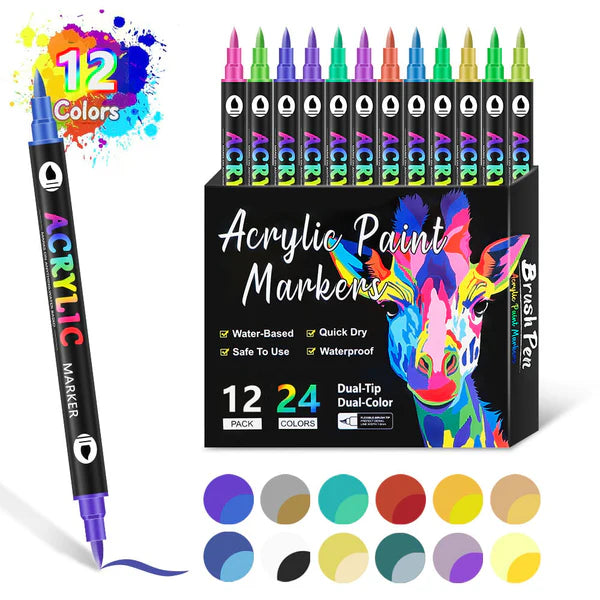 🎄Christmas Sale 50% OFF!!🎅Dual Tip Acrylic Brush Marker Pens🔥