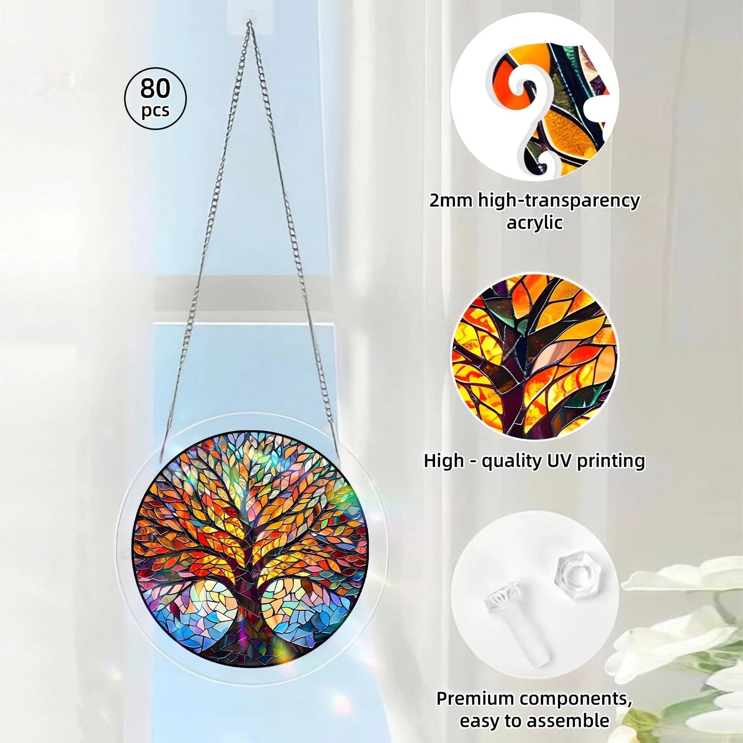 🔥LAST DAY 49% OFF ☀️ 🧩Acrylic 80 Pcs Puzzle✨Suncatcher Hanging Ornament
