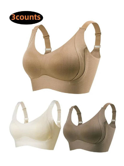 🎁2026 New Arrivals 50% OFF💥Women's Ribbed Push Up Adjustable Wireless Bra🌸