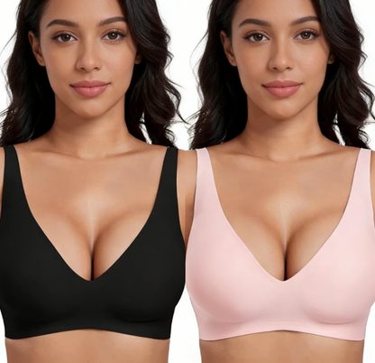💗LAST DAY SALE 50% OFF⚡50K+ SOLD💕 Jelly Wireless Womens Comfortable Wireless Bras Push Up Bralettes Seamless Tshirts Bras Deep V Everyday Bras