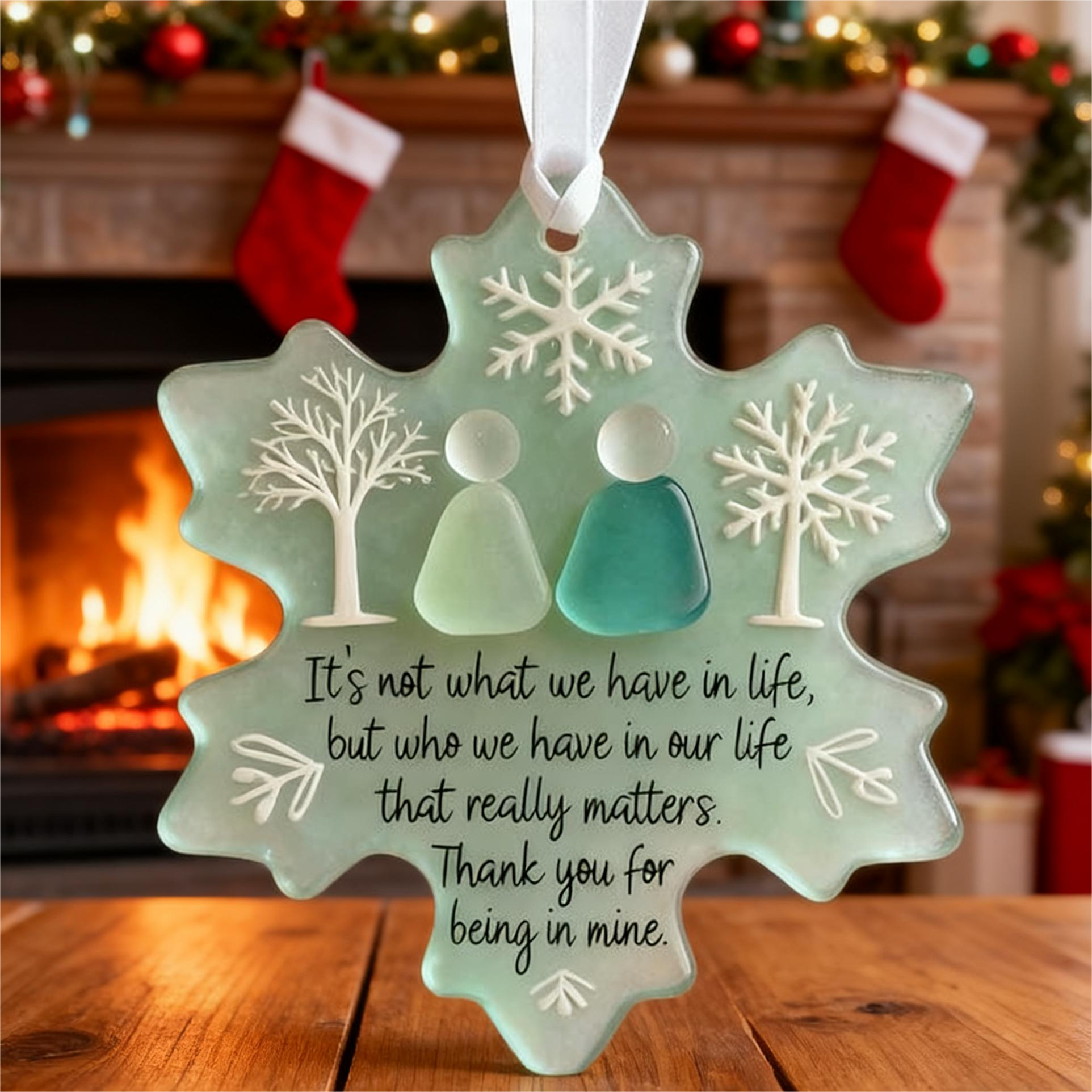❄Snowflake-Shaped Sea Glass Friendship Decor🌊✨ Shaped by Nature & Crafted by Hand!
