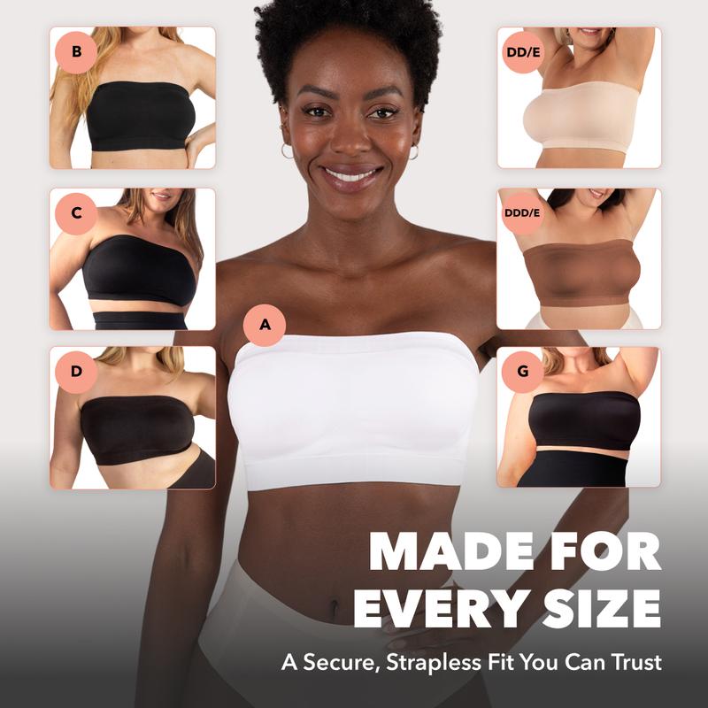⏳⏳LAST DAY SALE ONLY ￡10.99!!🔥Convertible Strapless Bandeau Bra with Wireless Comfort, Anti-Slip Grip & Removable Straps