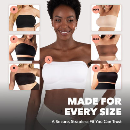 ⏳⏳LAST DAY SALE ONLY ￡10.99!!🔥Convertible Strapless Bandeau Bra with Wireless Comfort, Anti-Slip Grip & Removable Straps