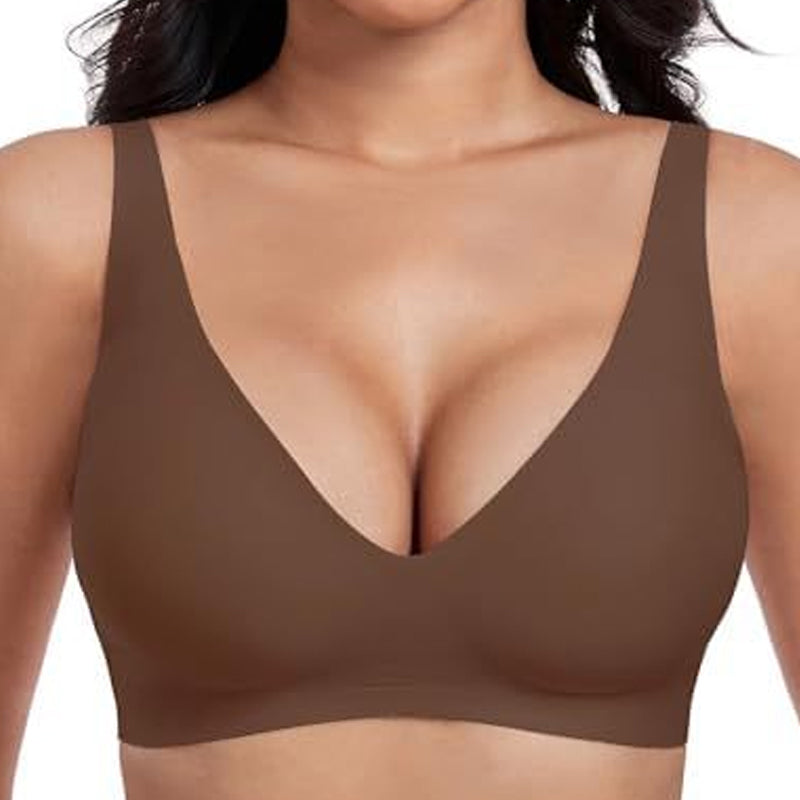👍LAST WEEK- ONLY￡10.99!!⚡50K+ SOLD💕Jelly Wireless Womens Comfortable Wireless Bras Push Up Bralettes Seamless Tshirts Bras Deep V Everyday Bras