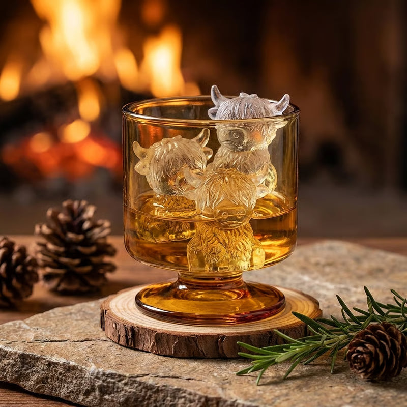 ⏳LAST DAY BUY1 GET 1 FREE!!🐮 Mini Highland Cow Ice Cube Mold – Cute 3D Ice for Drinks, Parties & Gifts