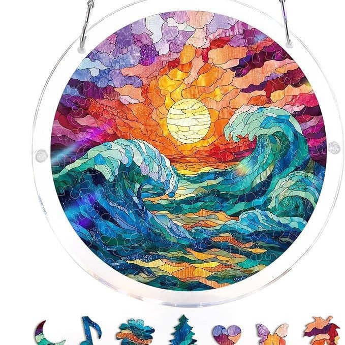 🔥LAST DAY 49% OFF ☀️ 🧩Acrylic 80 Pcs Puzzle✨Suncatcher Hanging Ornament