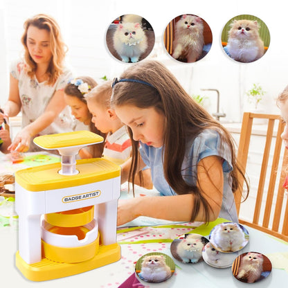 ✨Hot Sale🔥Pin Badge Maker Machine with 48Pcs Badge and 48 Circle Cutters and Picture, Ideal DIY Kit