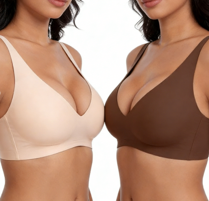 👍LAST WEEK- ONLY￡10.99!!⚡50K+ SOLD💕Jelly Wireless Womens Comfortable Wireless Bras Push Up Bralettes Seamless Tshirts Bras Deep V Everyday Bras