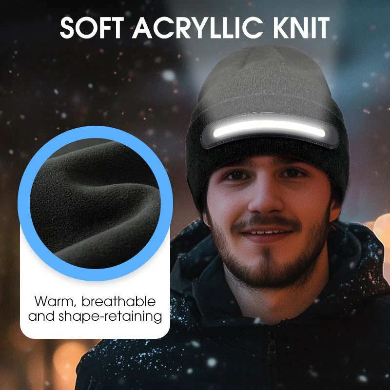 🏆#1 Best Seller ⚡⏰Rechargeable Bluetooth Beanie Hat with Light