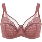 2-Piece Set💕Lacsper Daisy minimizer Bra Floral Lace Unlined Comfort Non-Padded Full Coverage Plus Size Underwire with Supportive Under Band Comfortable Fit