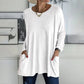 🔥Women's Round Neck Long Sleeve Loose Pocket T-Shirt