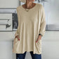 🔥Women's Round Neck Long Sleeve Loose Pocket T-Shirt