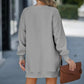 Long Sleeve Pullover Zipper Slit Casual Sweatshirt Dress