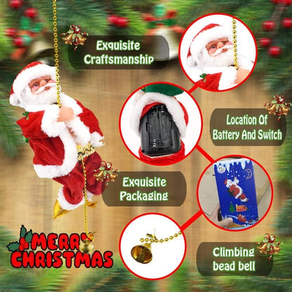 🔥 Start preparing now-Up to 50% OFF 🎅🏻🎄Electric Chimney Climbing Santa Claus Musical Toys