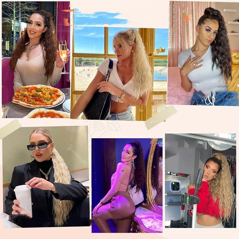 🌸LAST DAY PROMOTION - 50%OFF🌸Curly Wavy Frizzy Hair Extension with Ponytail