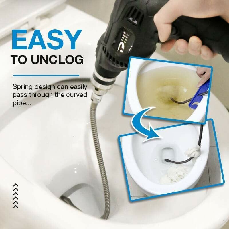 Electric Drain Dredging Spring - Professional Auger Cable for Unclogging Sinks, Bathtubs & Sewer Pipes
