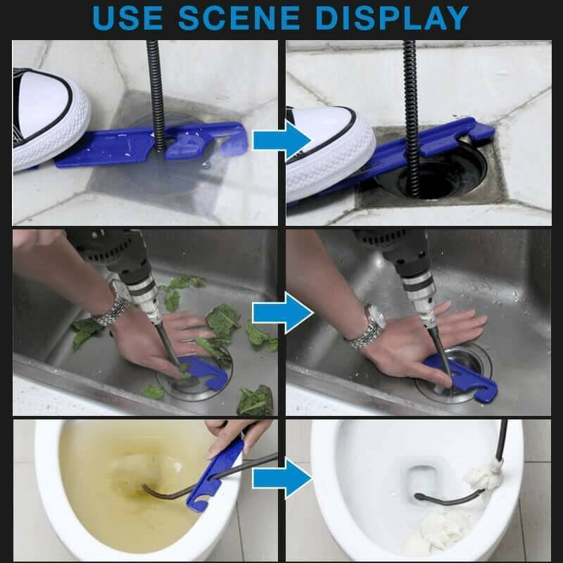 Electric Drain Dredging Spring - Professional Auger Cable for Unclogging Sinks, Bathtubs & Sewer Pipes