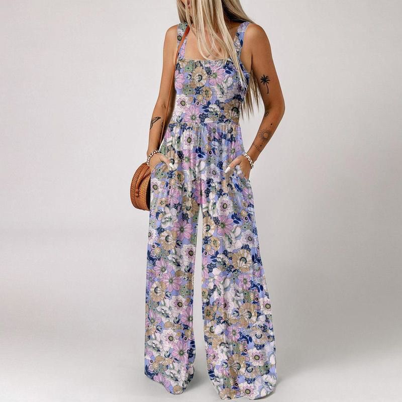 🏖️Summer Hot Sale 50% OFF🌼🎨Women’s Casual Print Sleeveless Overalls Jumpsuits
