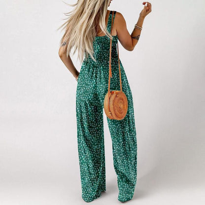 🏖️Summer Hot Sale 50% OFF🌼🎨Women’s Casual Print Sleeveless Overalls Jumpsuits