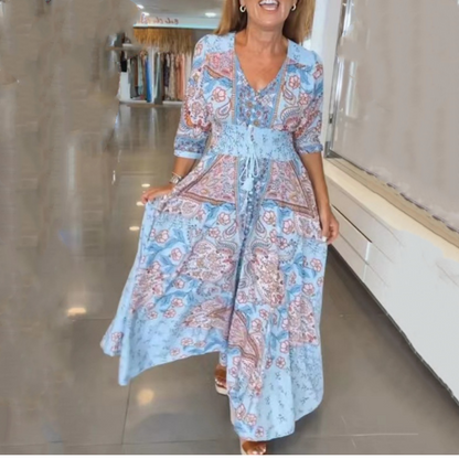 🌸 2026 Spring-Summer Trending 49% OFF💃 Elegant Long Floral Dress For Women