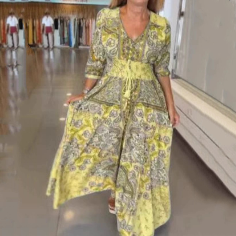 🌸 2026 Spring-Summer Trending 49% OFF💃 Elegant Long Floral Dress For Women