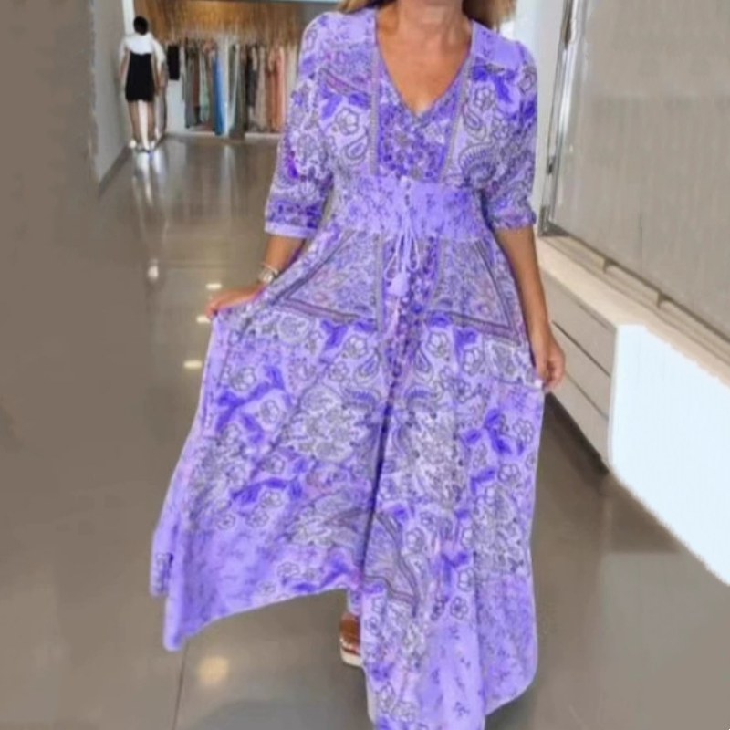 🌸 2026 Spring-Summer Trending 49% OFF💃 Elegant Long Floral Dress For Women