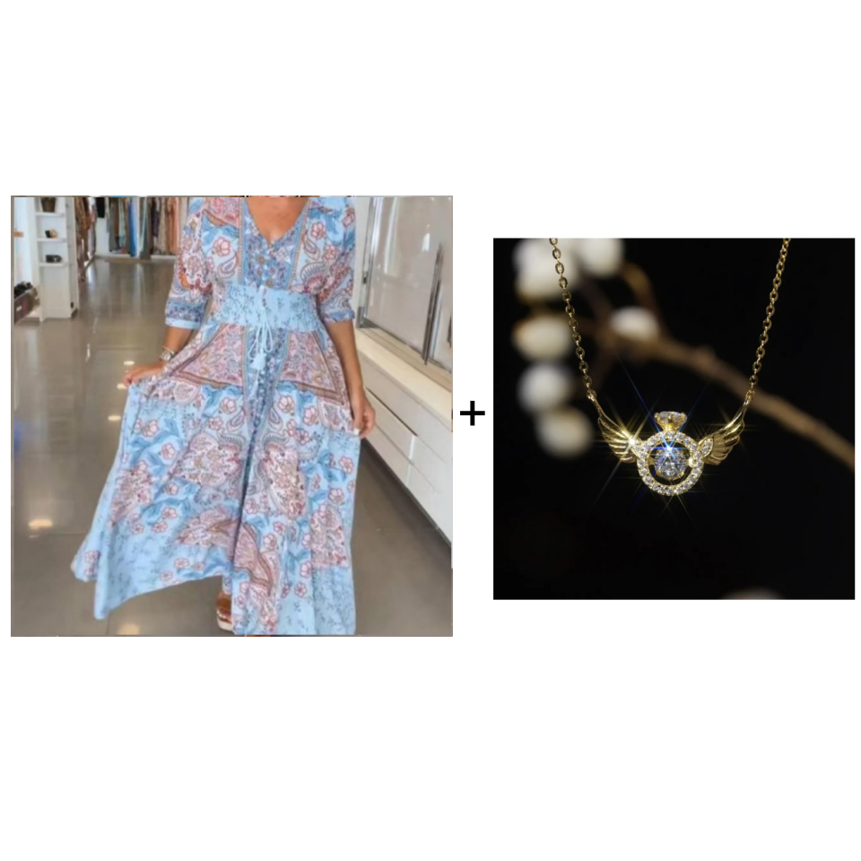 🌸 2026 Spring-Summer Trending 49% OFF💃 Elegant Long Floral Dress For Women