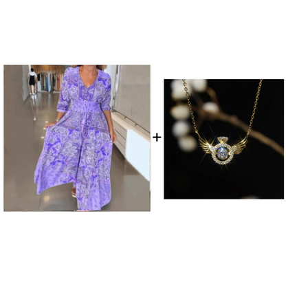 🌸 2026 Spring-Summer Trending 49% OFF💃 Elegant Long Floral Dress For Women