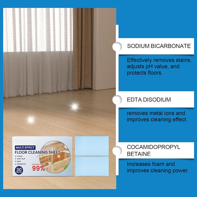 Multi-Effect Decontaminating Floor Cleaning Sheet