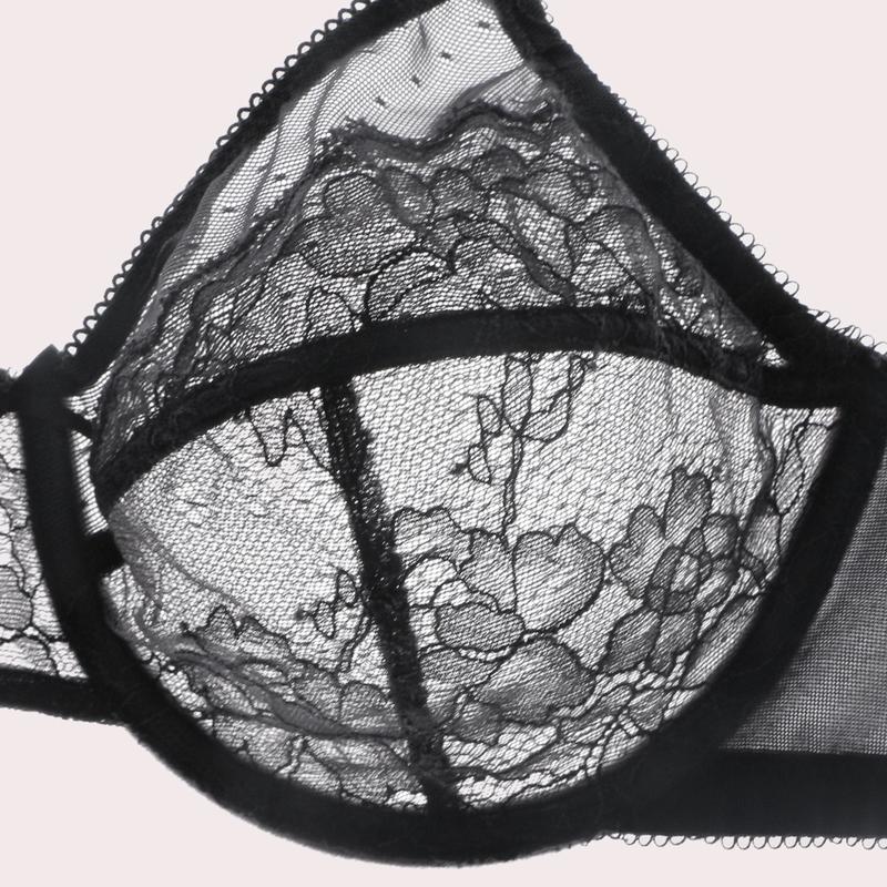 2-Piece Set💕Lacsper Daisy minimizer Bra Floral Lace Unlined Comfort Non-Padded Full Coverage Plus Size Underwire with Supportive Under Band Comfortable Fit