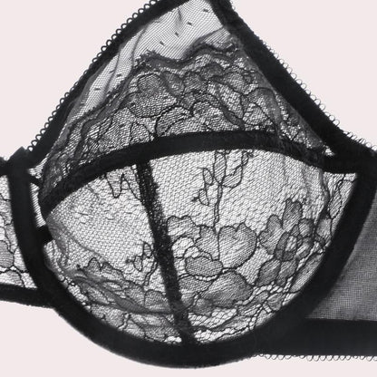 2-Piece Set💕Lacsper Daisy minimizer Bra Floral Lace Unlined Comfort Non-Padded Full Coverage Plus Size Underwire with Supportive Under Band Comfortable Fit
