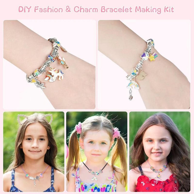 💥 50% OFF! 🎁 Charm Bracelet Jewelry Making Kit – Fun & Creative Crafting for All Ages 🎄
