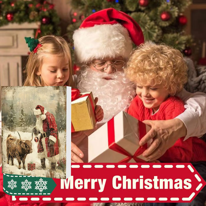 🎉Christmas Sale-50% Off🎁🐂Advent Calendar with Highland Cow Design