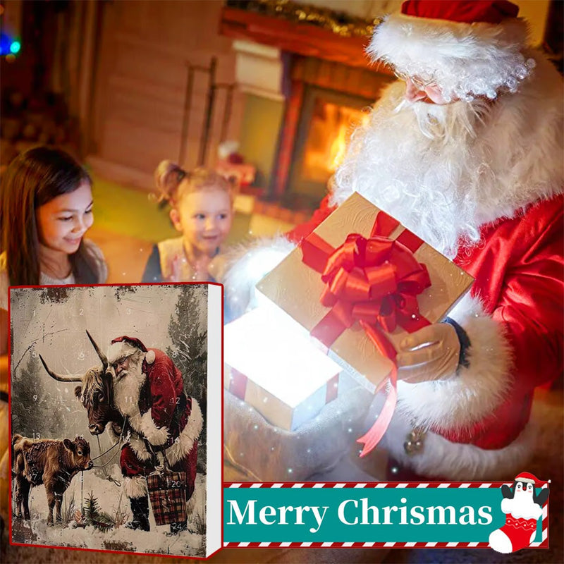 🎉Christmas Sale-50% Off🎁🐂Advent Calendar with Highland Cow Design