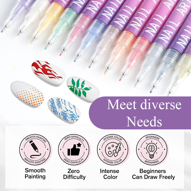 ⏳Time-limited 50% off⏰12 Colors Nail Art Pens Set🎨