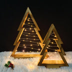 🔥LAST DAY SALE 75% OFF🔥2PCS Tabletop Wooden Christmas Tree with LED Light