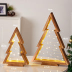 🔥LAST DAY SALE 75% OFF🔥2PCS Tabletop Wooden Christmas Tree with LED Light