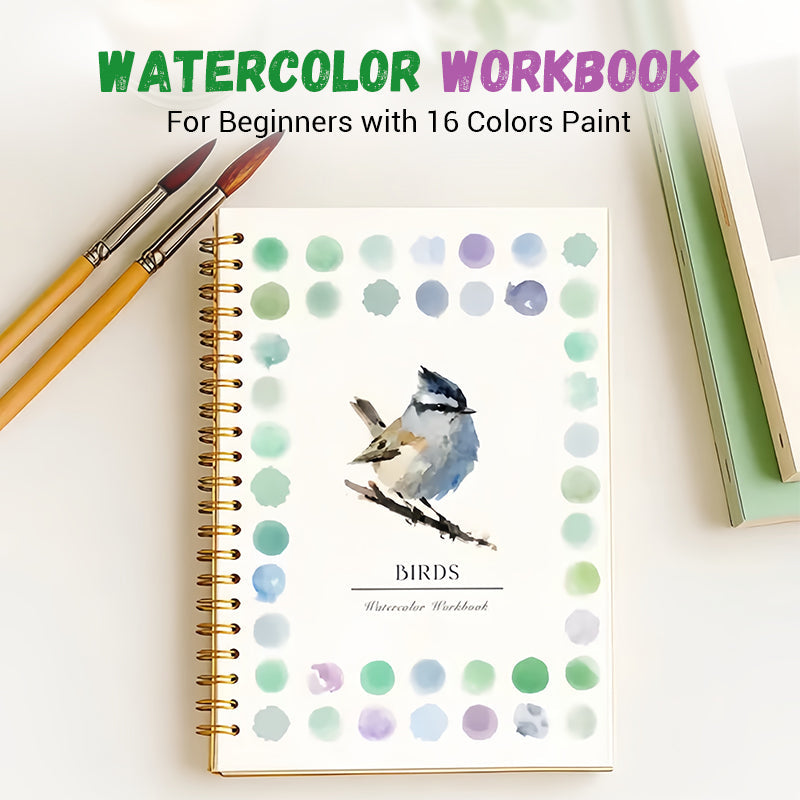 Watercolor Workbook for Beginners with 16 Colors Paint