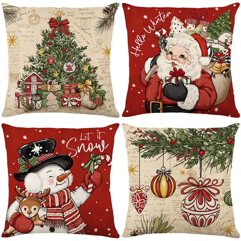 🔥LAST DAY SALE 56% OFF🔥Cute Christmas Print Pillow Cover