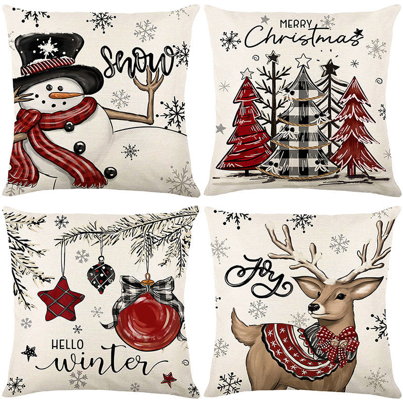 🔥LAST DAY SALE 56% OFF🔥Cute Christmas Print Pillow Cover