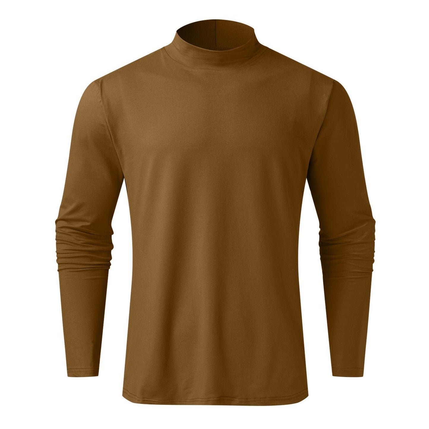 Mens High Neck Slim Fit Long Sleeve T-shirt（50% OFF）