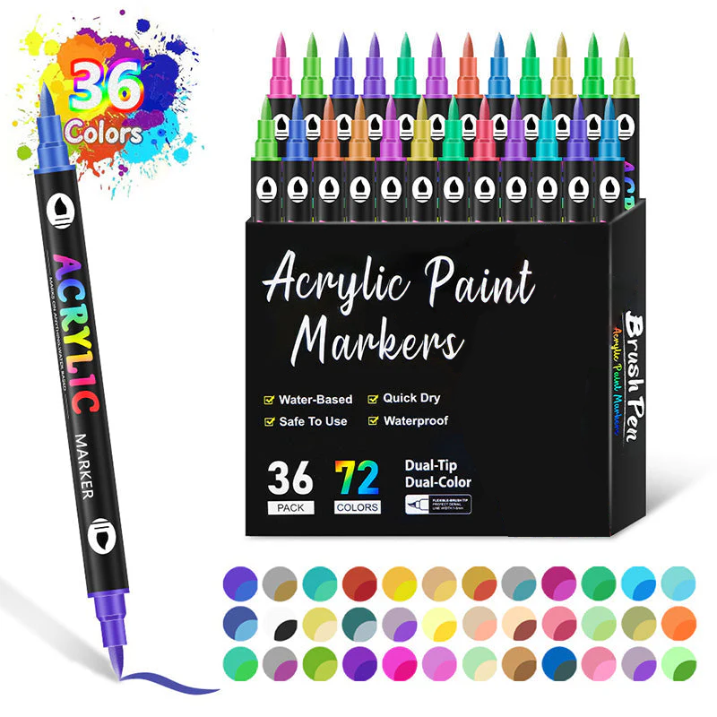 🎄Christmas Sale 50% OFF!!🎅Dual Tip Acrylic Brush Marker Pens🔥