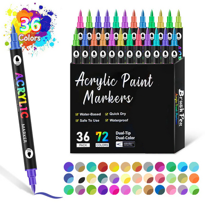 🎄Christmas Sale 50% OFF!!🎅Dual Tip Acrylic Brush Marker Pens🔥