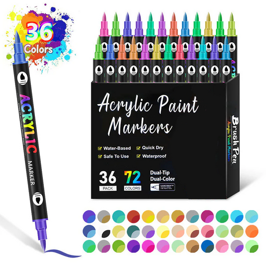 🎄Christmas Sale 50% OFF!!🎅Dual Tip Acrylic Brush Marker Pens🔥