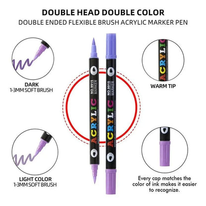 🎄Christmas Sale 50% OFF!!🎅Dual Tip Acrylic Brush Marker Pens🔥